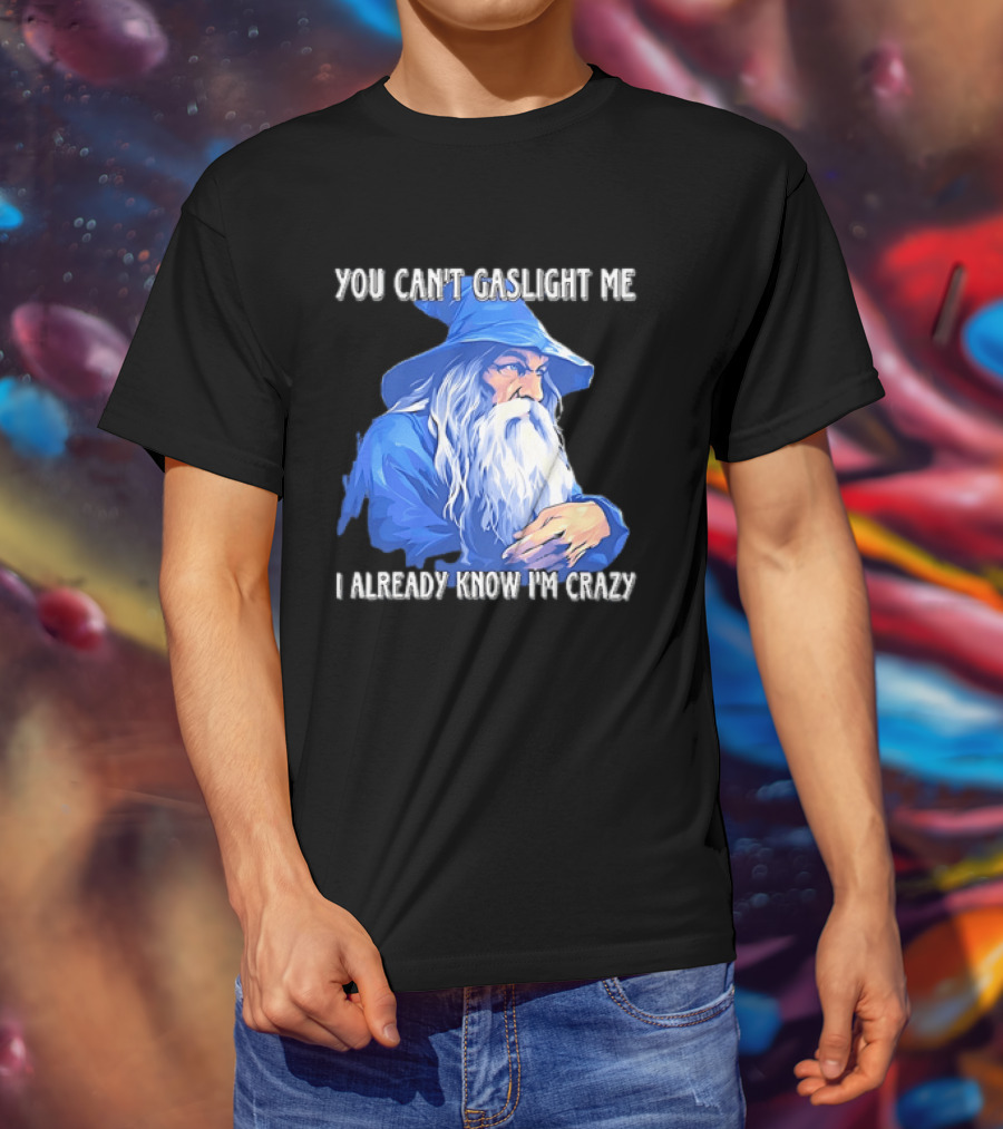 You Can't Gaslight Me I Already Know I'm Crazy Wizard Robe And Hat T-Shirt