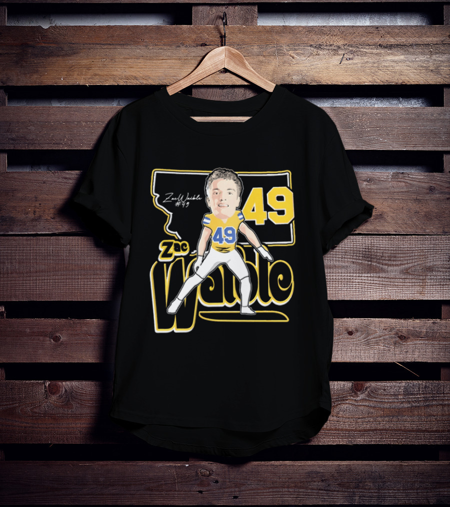 Zac Waible 49 Montana State Bobcats Football Caricature T-Shirt