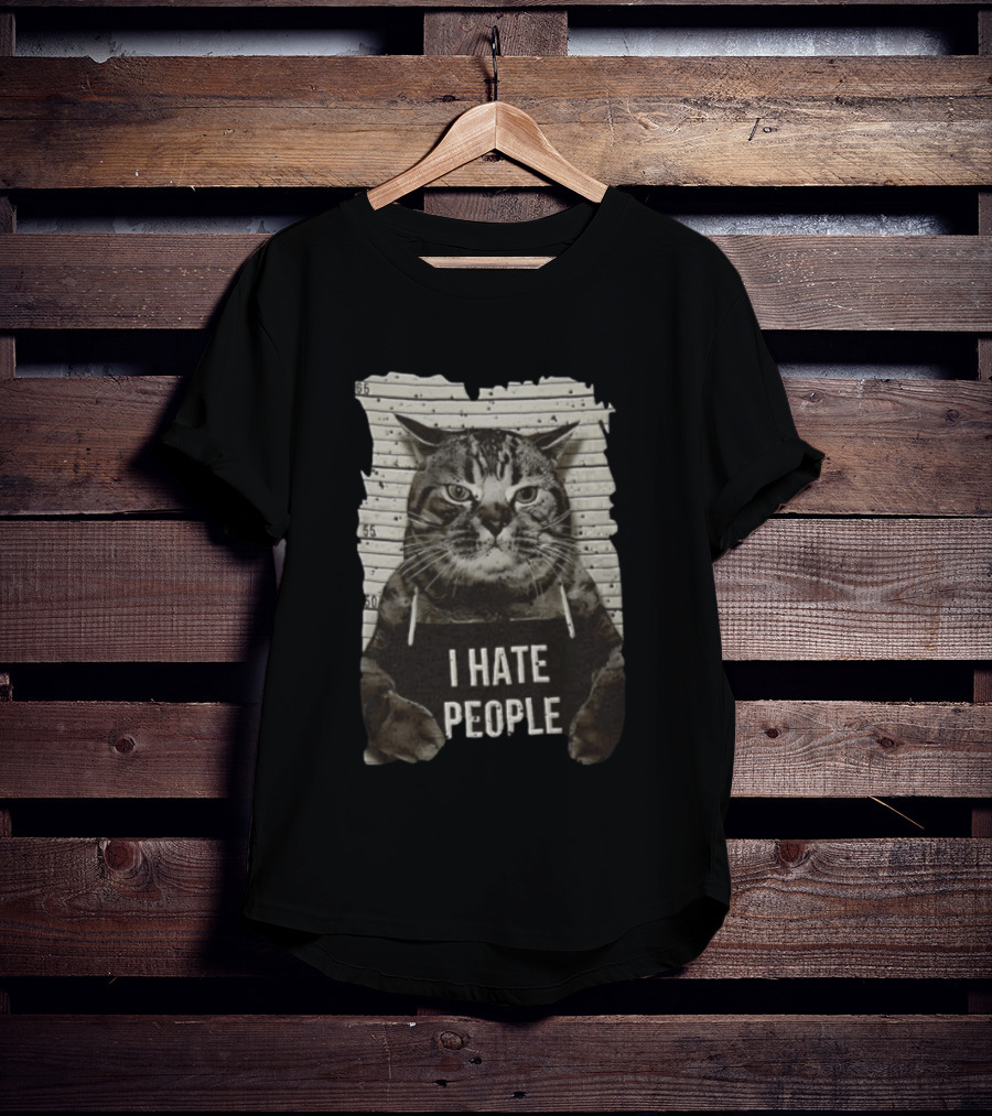 Grumpy Cat Shot I Hate People Funny Cat Meme T-Shirt