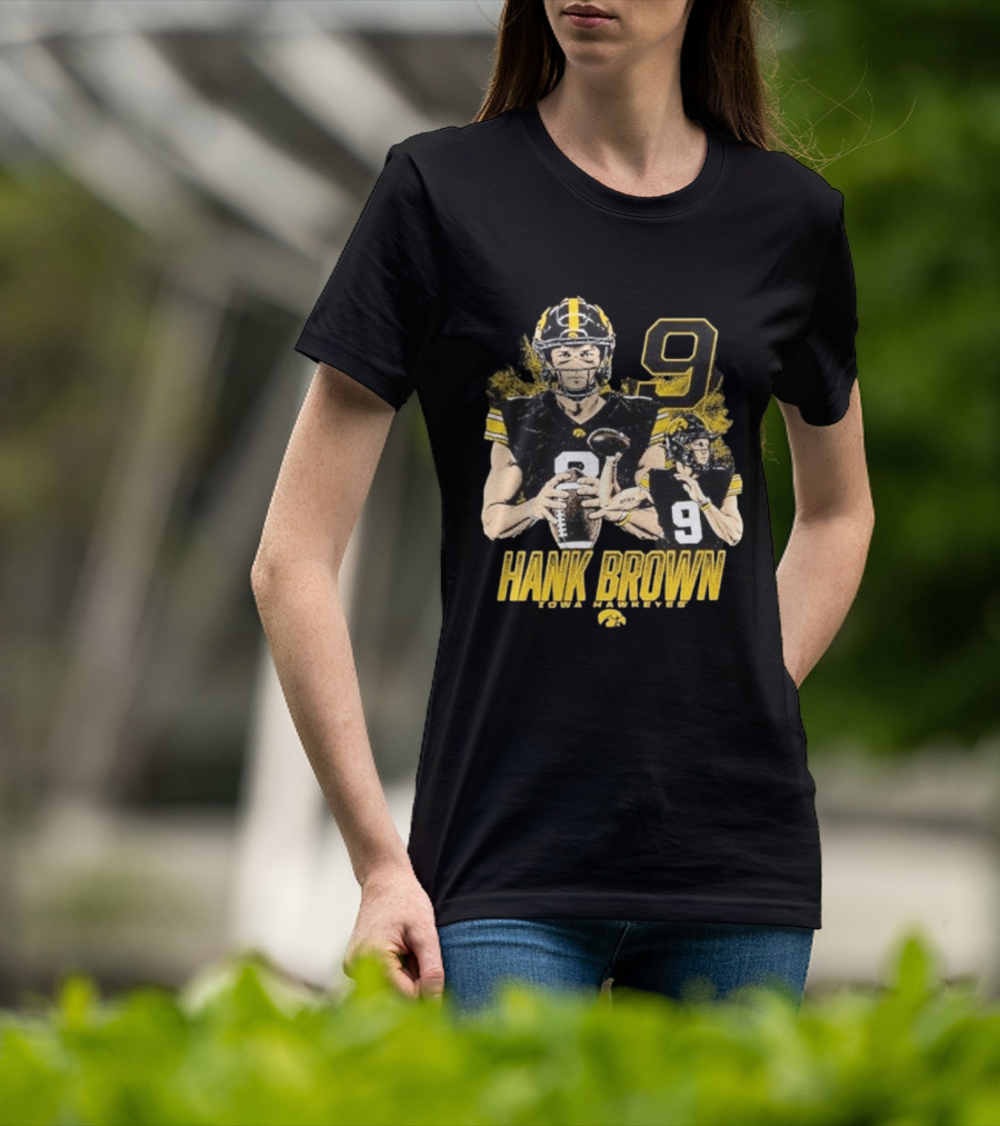 Hank Brown Iowa Hawkeyes Number 9 Football Player T-Shirt