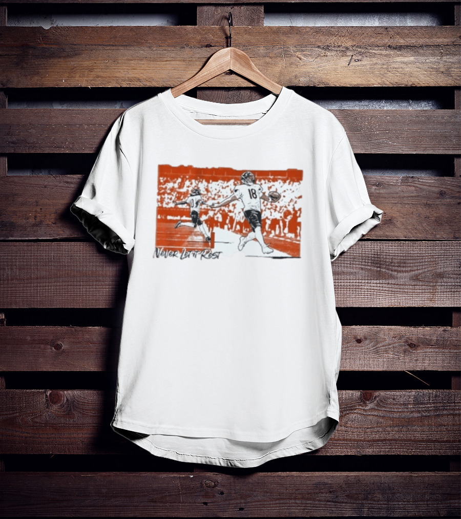 Caleb Williams Luther Burden III Never Let It Rest Chicago Bears Football T-Shirt