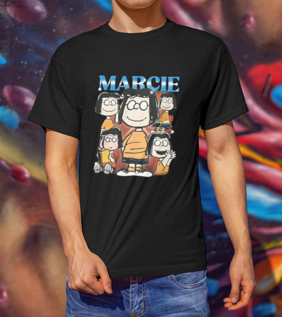 Peanuts Marcie Sparkle Cartoon Collage Bootleg T-Shirt