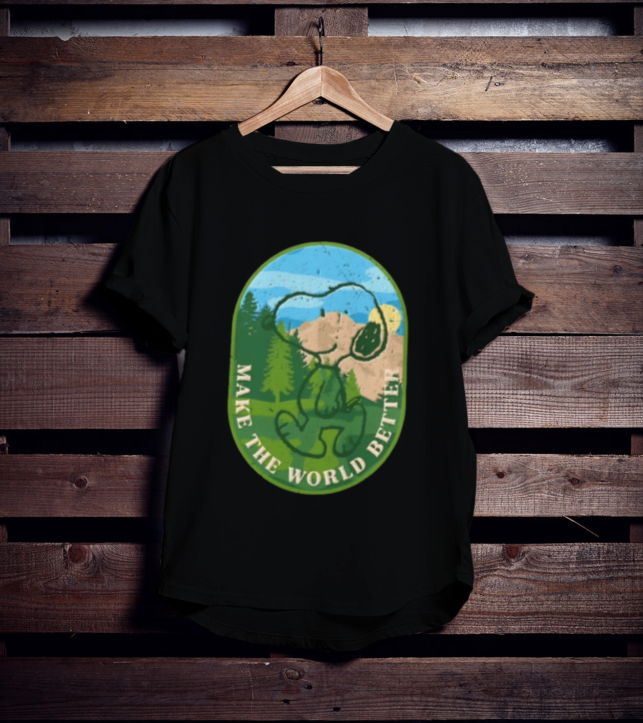 Snoopy Make The World Better Mountain Forest Retro Peanuts T-Shirt