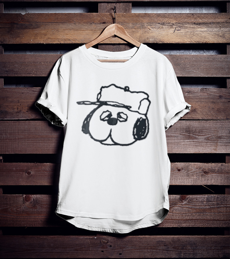 Peanuts Olaf Cartoon Droopy Dog Head Cap T-Shirt