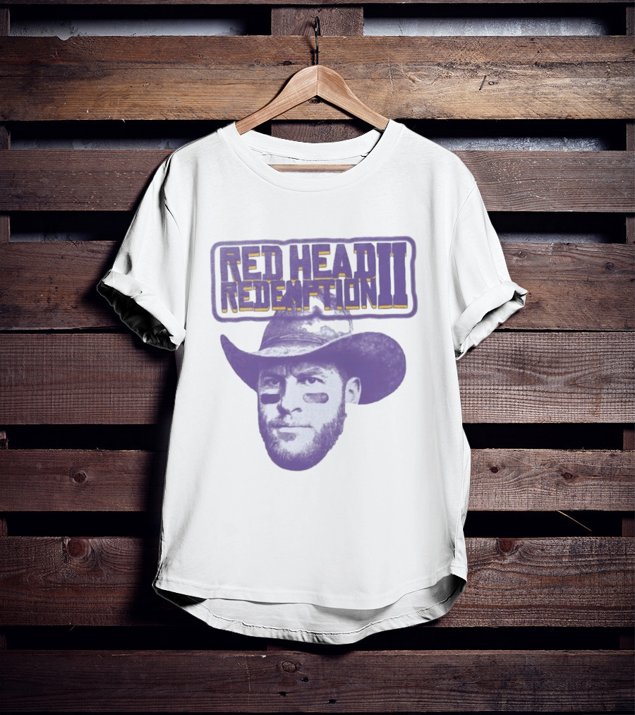Carson Wentz Red Head Redemption II Cowboy Hat Face Paint T-Shirt