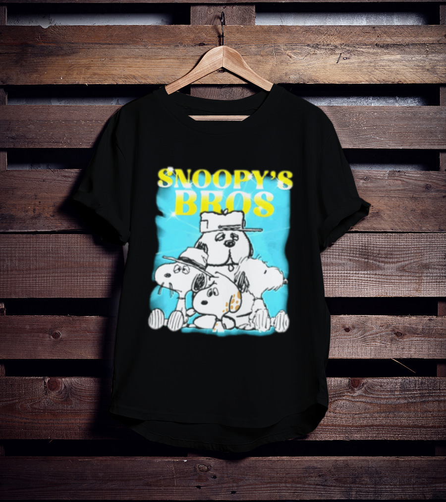 Snoopys Bros Cartoon Dogs Sparkles Blue Bootleg T-Shirt