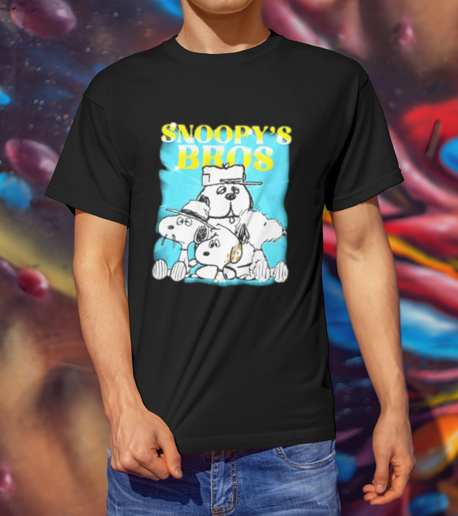 Snoopys Bros Cartoon Dogs Sparkles Blue Bootleg T-Shirt