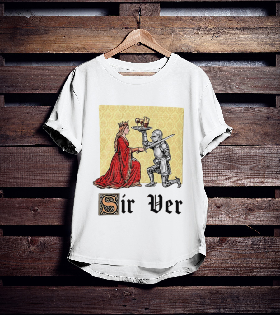 Sir Ver Knight Serving Wine To Queen Medieval Fantasy T-Shirt