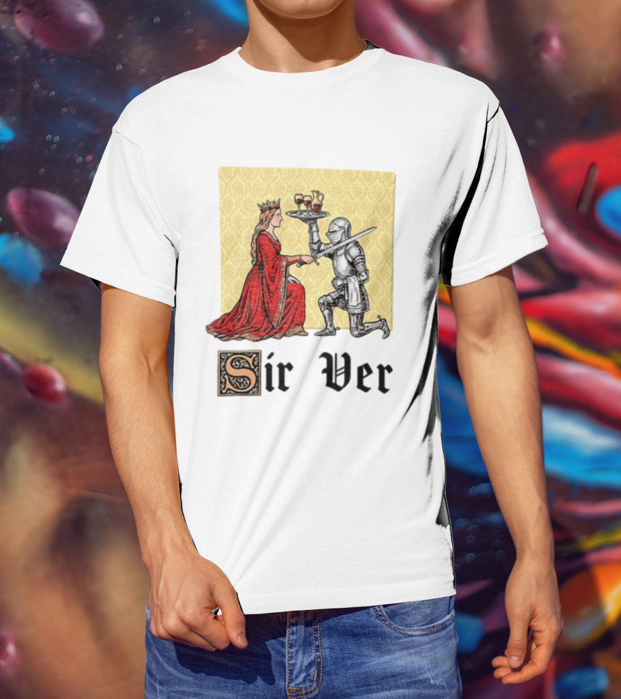 Sir Ver Knight Serving Wine To Queen Medieval Fantasy T-Shirt