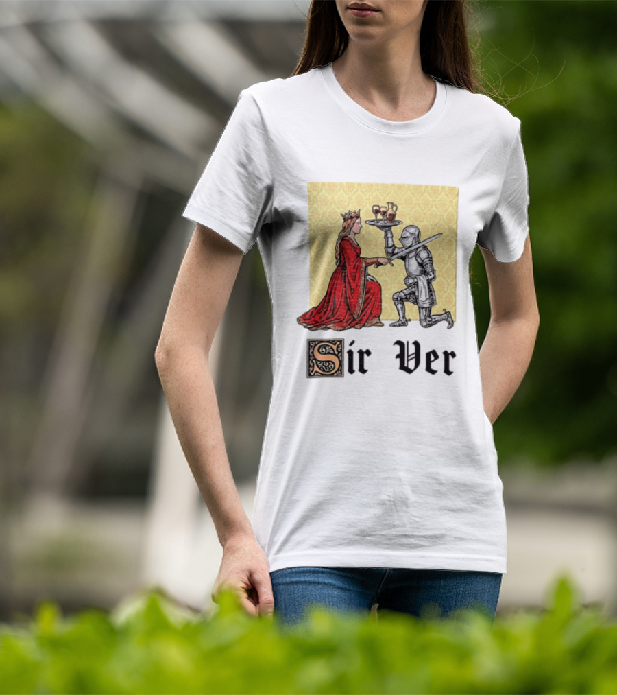 Sir Ver Knight Serving Wine To Queen Medieval Fantasy T-Shirt