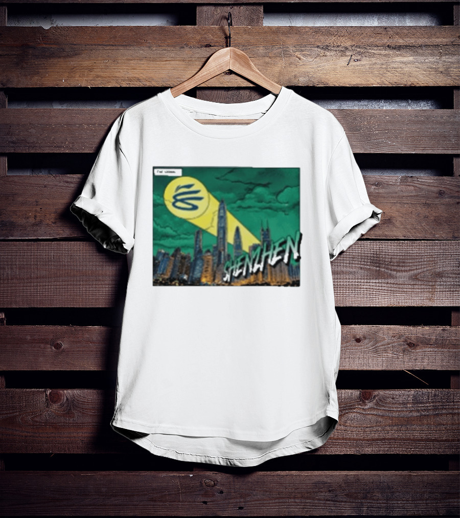 Stephen Curry Li Ning X Curry China Tour Shenzhen City Skyline Spotlight T-Shirt