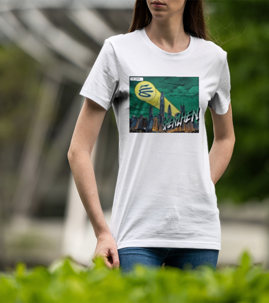 Stephen Curry Li Ning X Curry China Tour Shenzhen City Skyline Spotlight T-Shirt