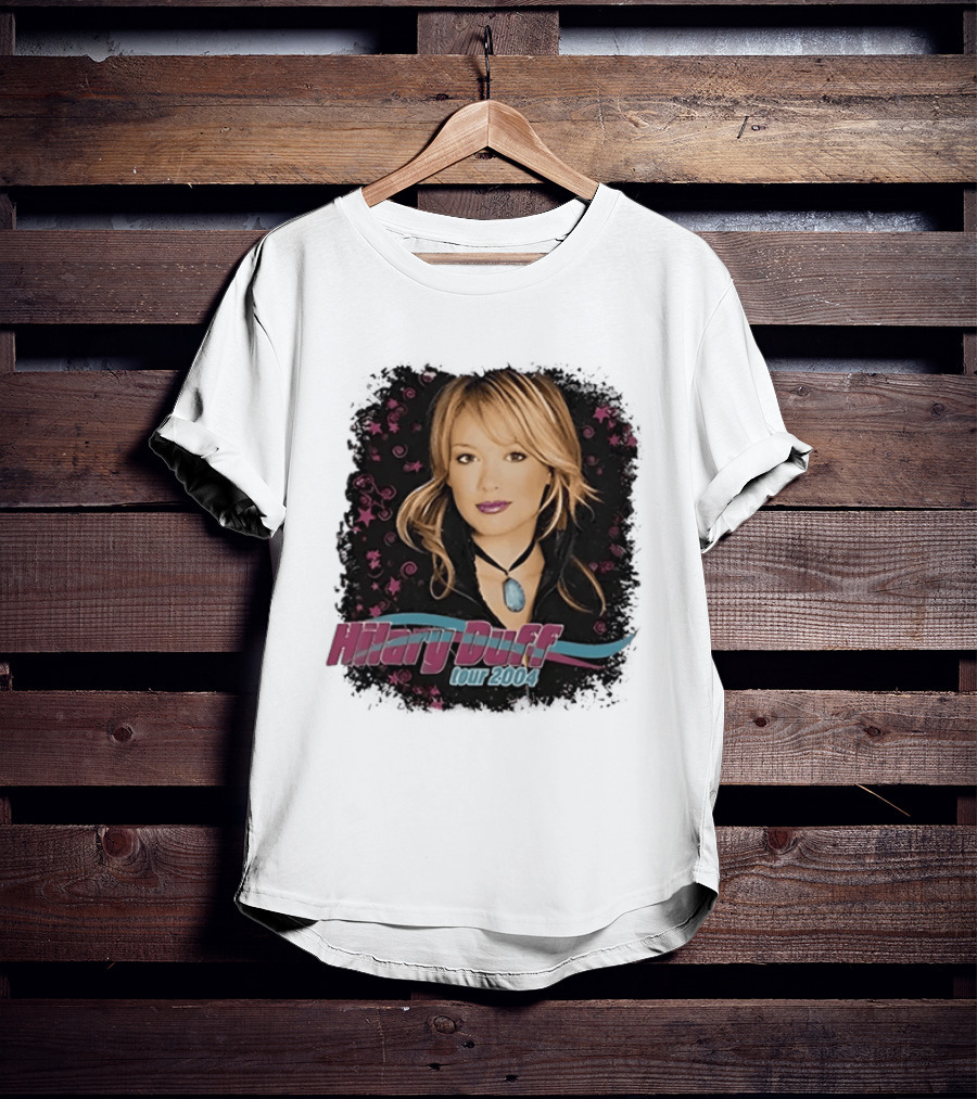 Hilary Duff Tour 2004 Y2K Pop Star Music Fashion T-Shirt