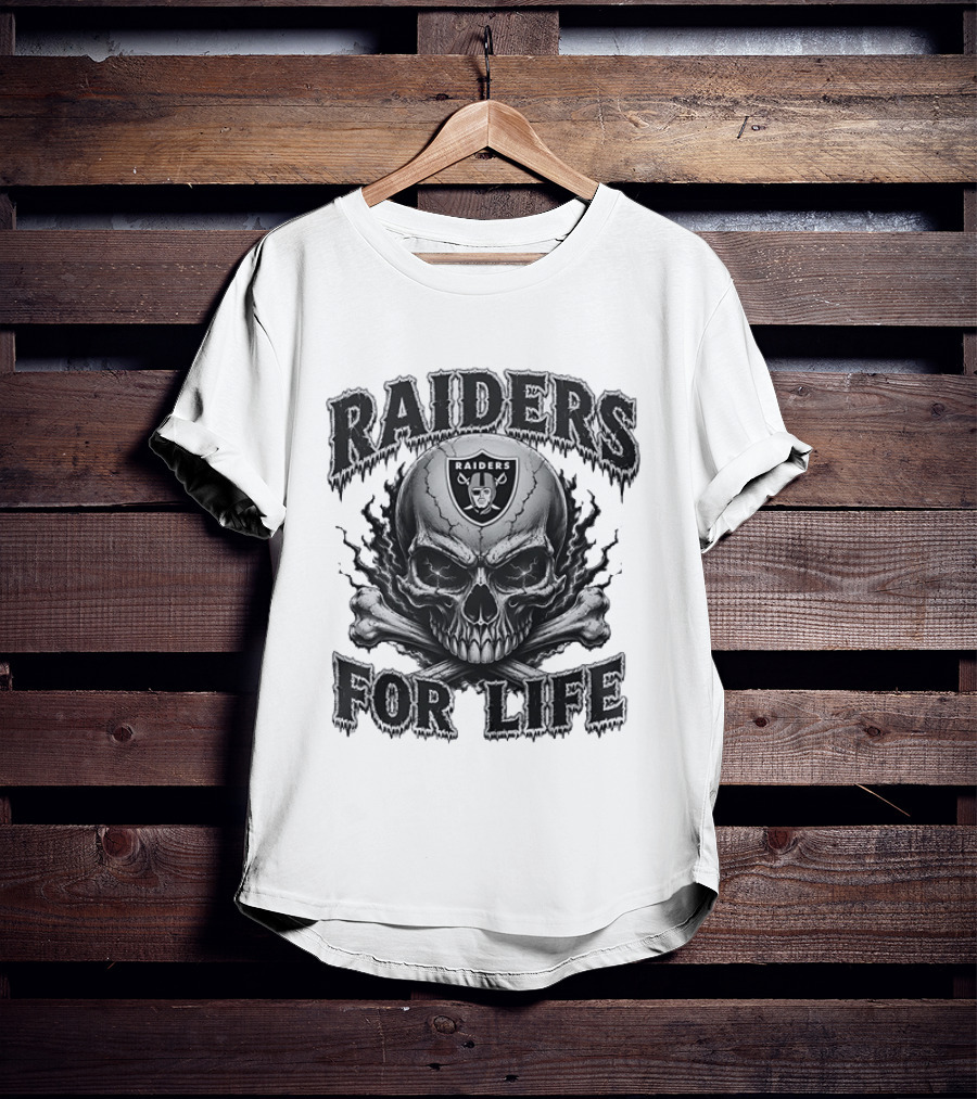Las Vegas Raiders Skull Raiders For Life T-Shirt