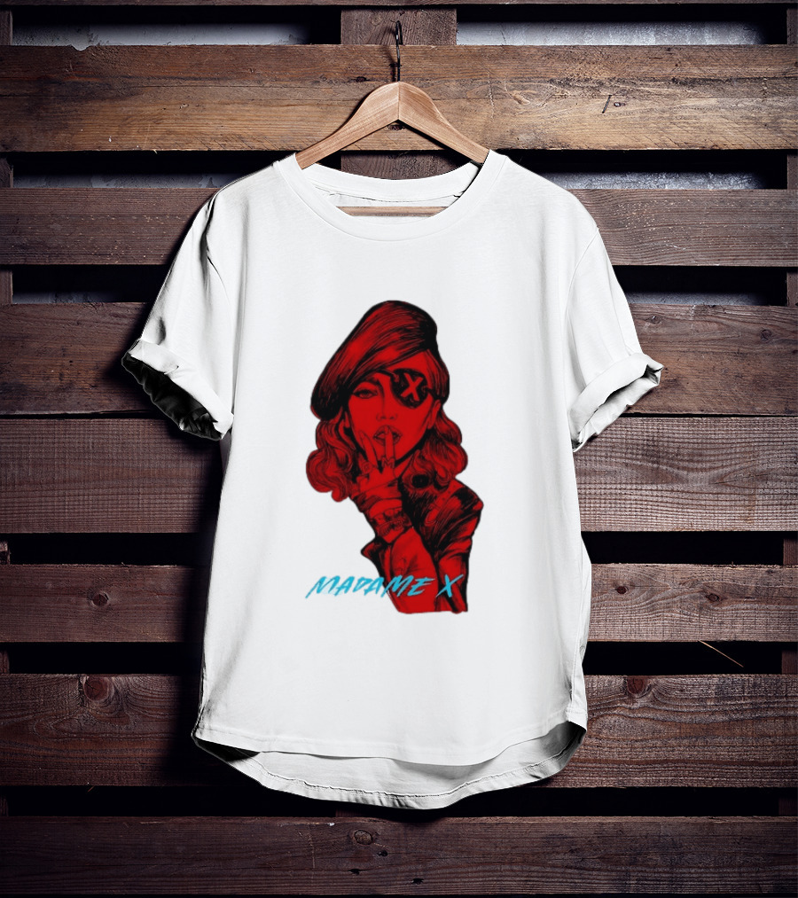 Madonna Madame X Beret Eye Patch Pop Music T-Shirt