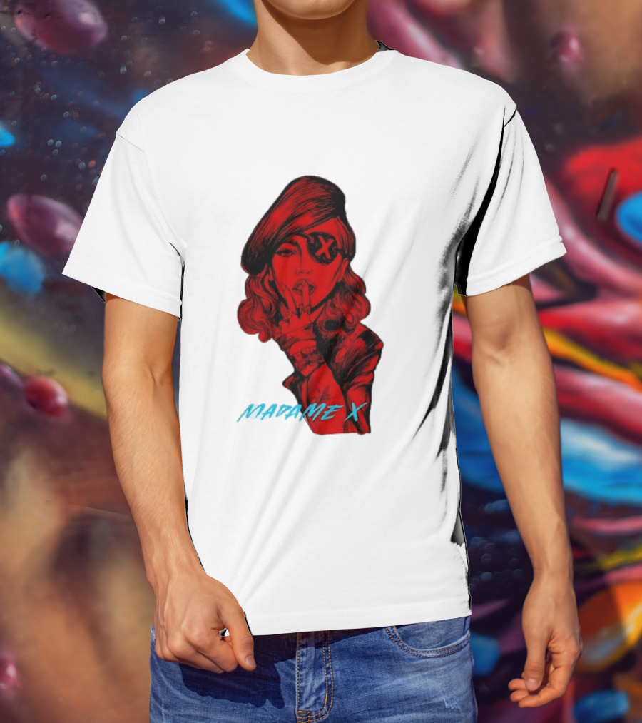 Madonna Madame X Beret Eye Patch Pop Music T-Shirt