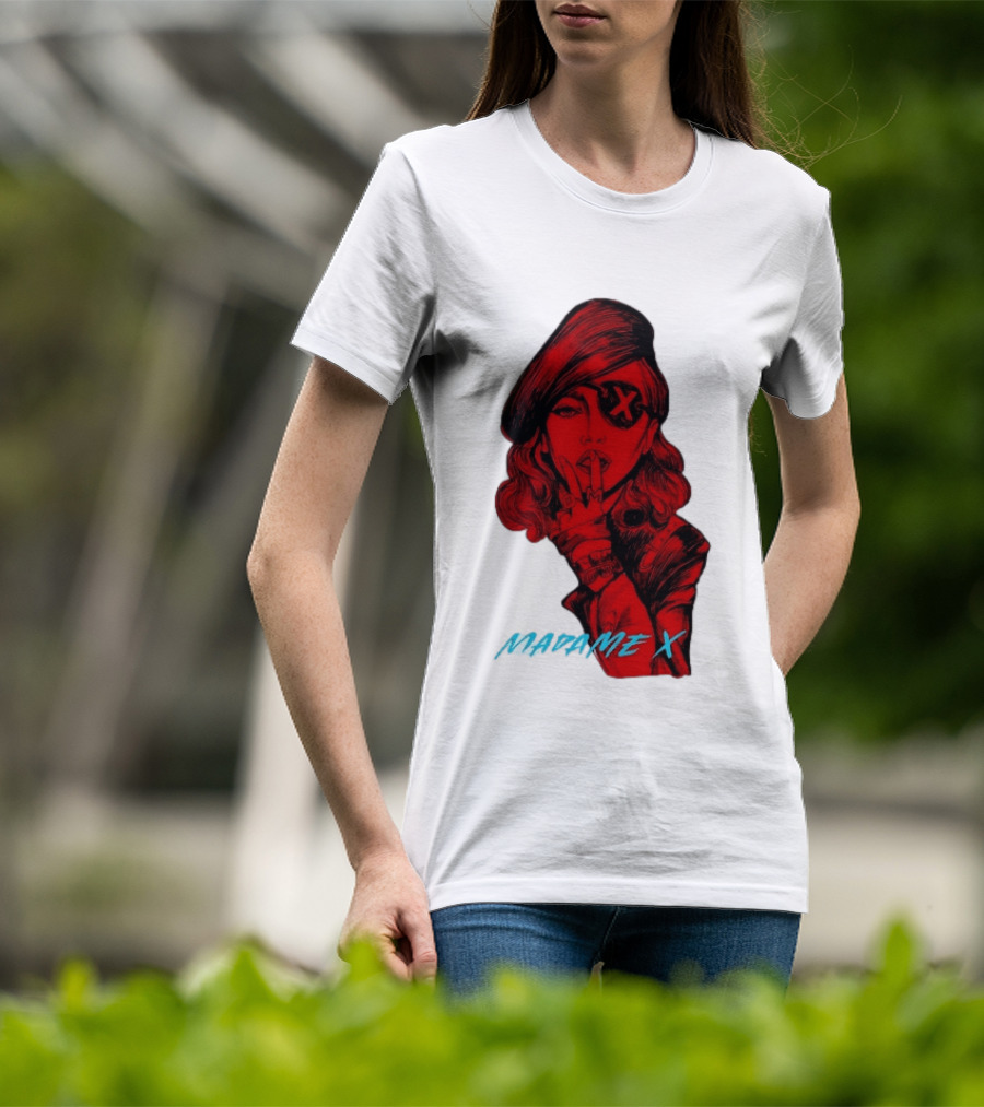 Madonna Madame X Beret Eye Patch Pop Music T-Shirt