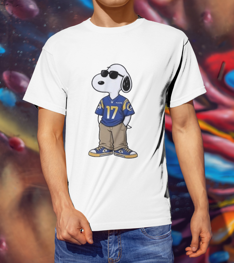 Los Angeles Rams Peanuts Snoopy Cool Style Collaboration Start Of The Season T-Shirt