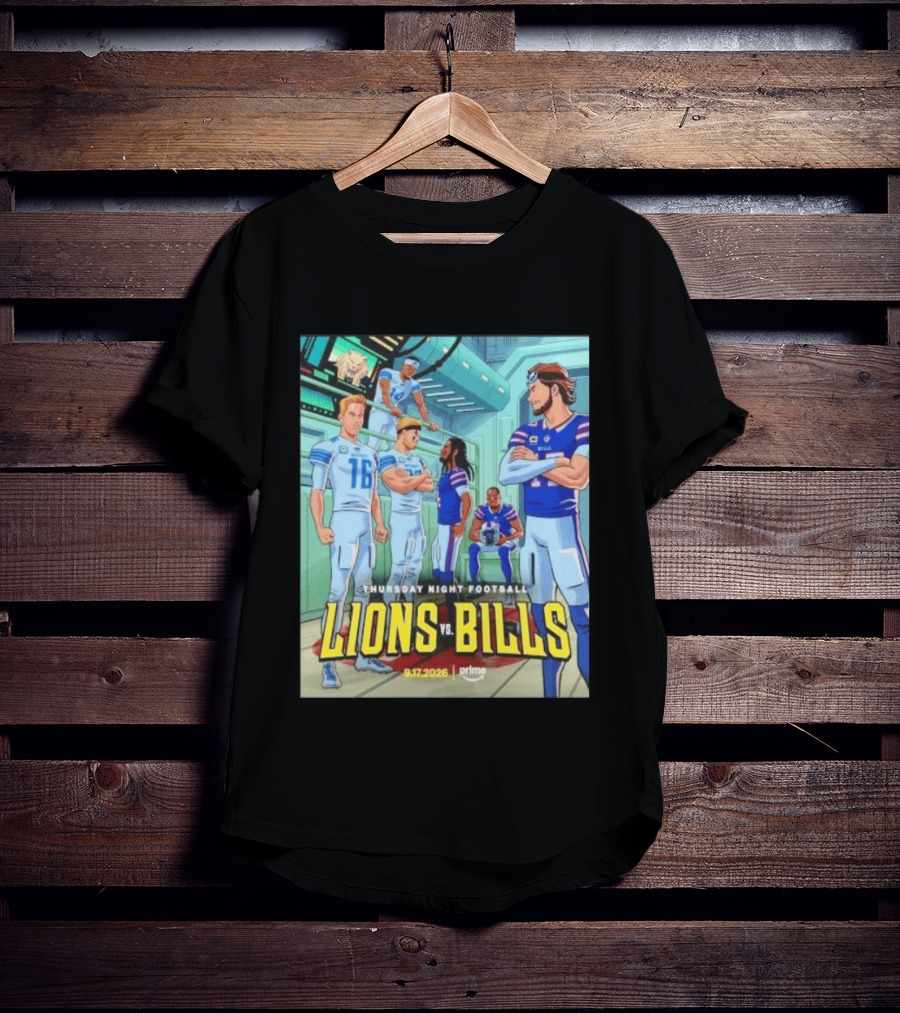 Thursday Night Football Lions Vs Bills 9.17.2026 Prime T-Shirt