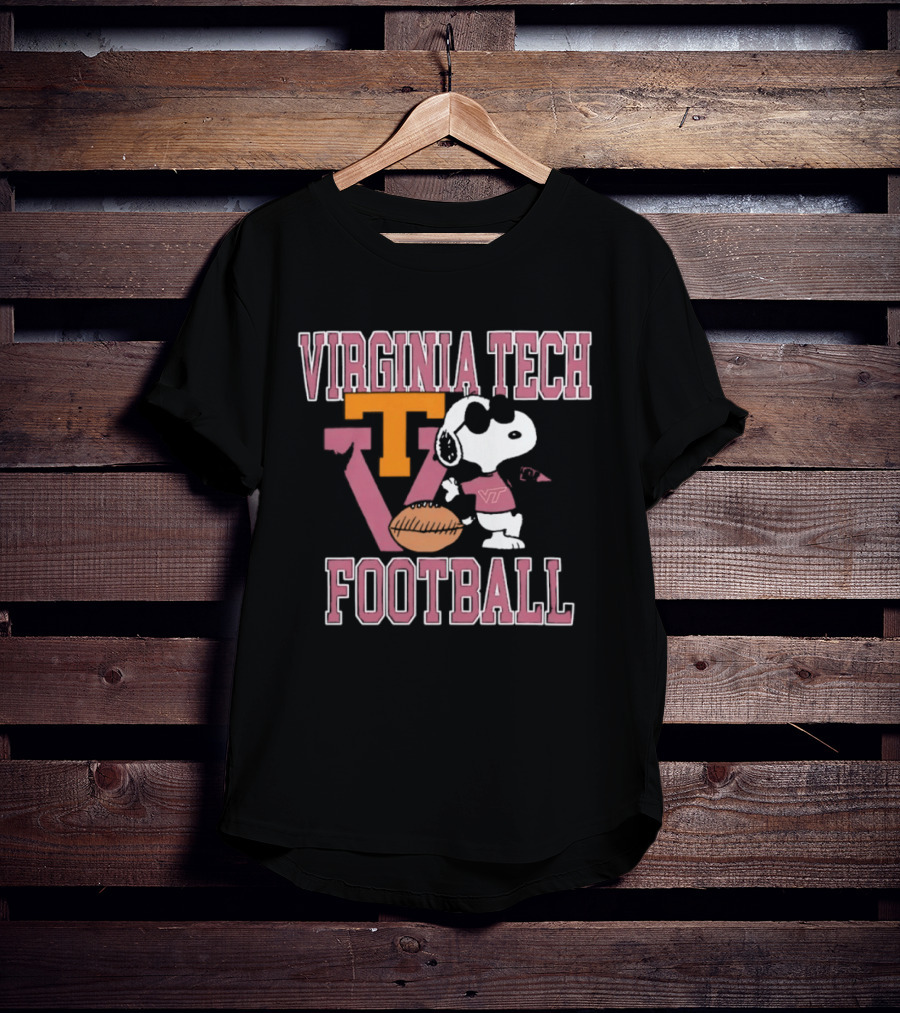 Virginia Tech Football Snoopy Let's Go Hokies T-Shirt