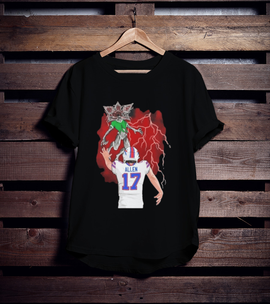 Josh Allen 17 Buffalo Bills Vs Demogorgon Stranger Things Epic T-Shirt