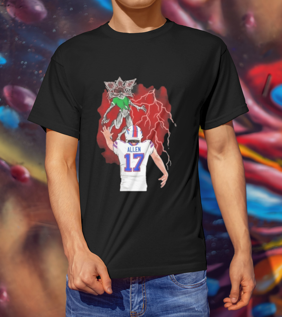 Josh Allen 17 Buffalo Bills Vs Demogorgon Stranger Things Epic T-Shirt