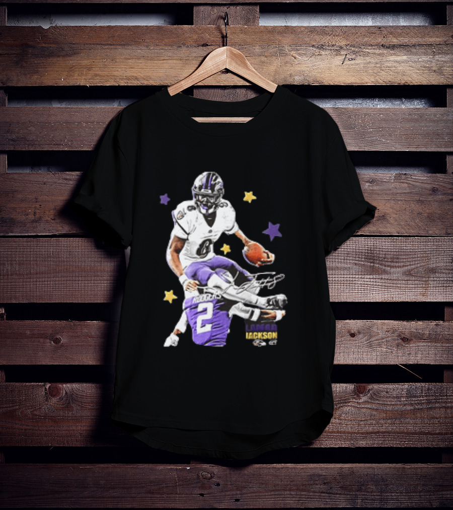 Lamar Jackson Baltimore Ravens Stars Rodgers 2 NFL T-Shirt