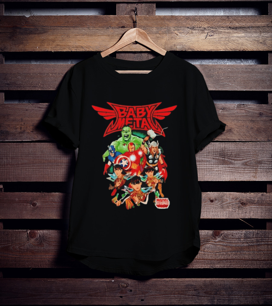 Babymetal X Marvel Zombies Avengers Collaboration May 2012 Heavy Metal T-Shirt