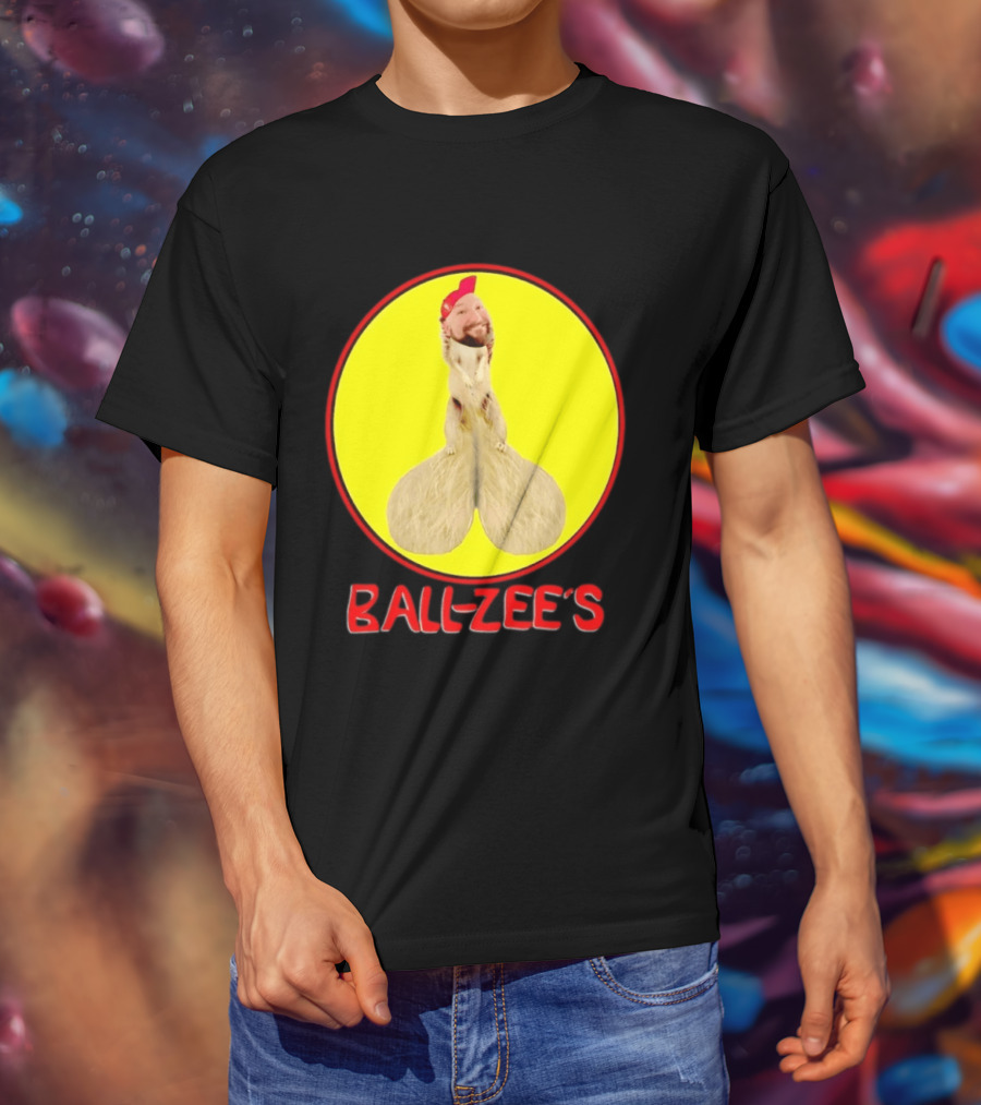 Ball Zee's Squirrel Meme Circle Red Cap T-Shirt