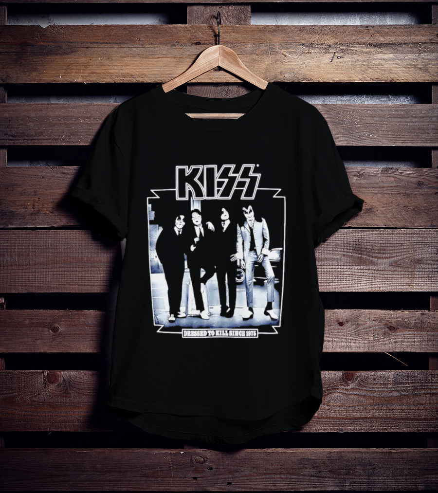 Kiss Dressed To Kill Since 1975 Rock Music Band T-Shirt