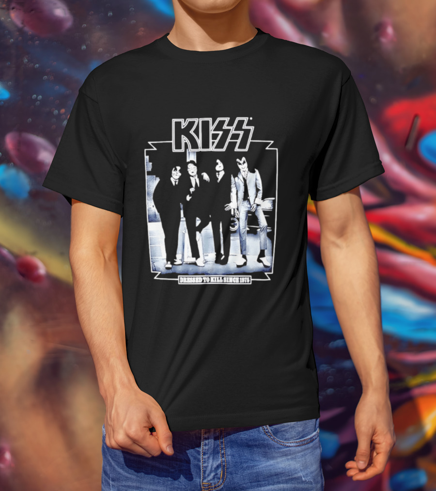 Kiss Dressed To Kill Since 1975 Rock Music Band T-Shirt