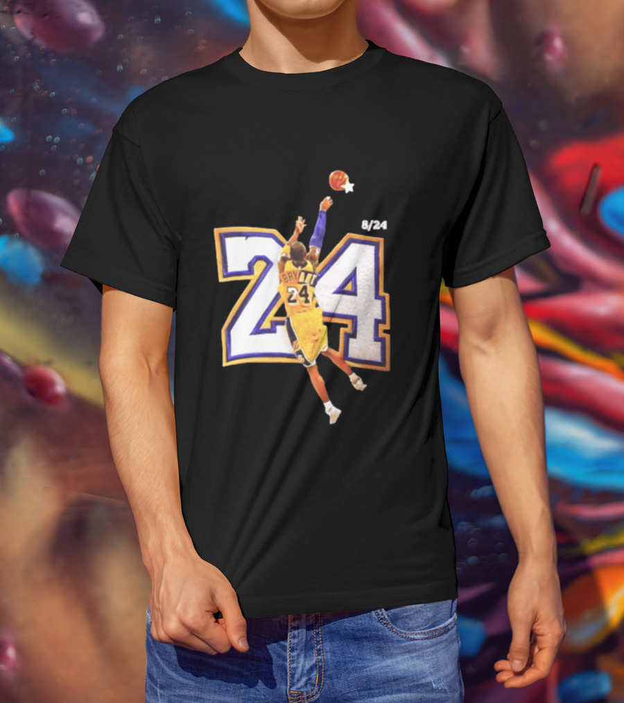 Kobe Bryant Los Angeles Lakers 8 24 Basketball Legend Jump Shot T-Shirt
