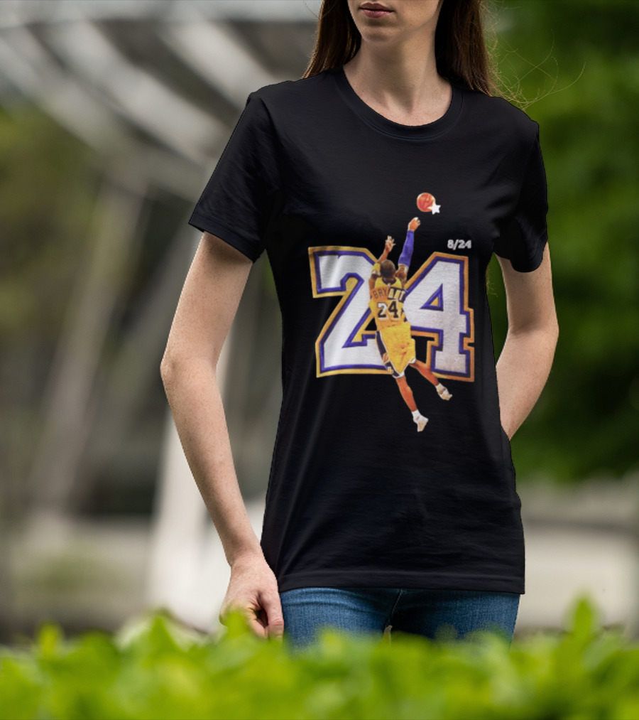 Kobe Bryant Los Angeles Lakers 8 24 Basketball Legend Jump Shot T-Shirt