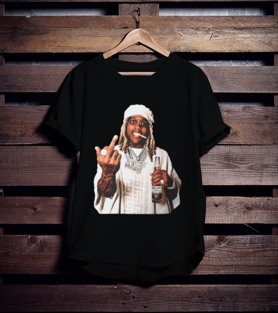 Lil Durk Only The Family Vroy Nick Corona Extra Beer Smoking Middle Finger T-Shirt