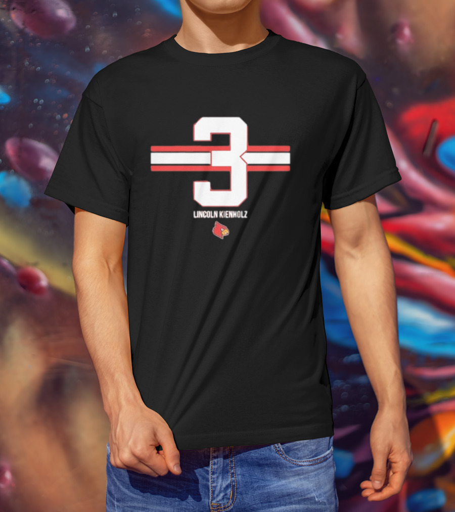 Lincoln Kienholz 3 Stripes Louisville Cardinals T-Shirt