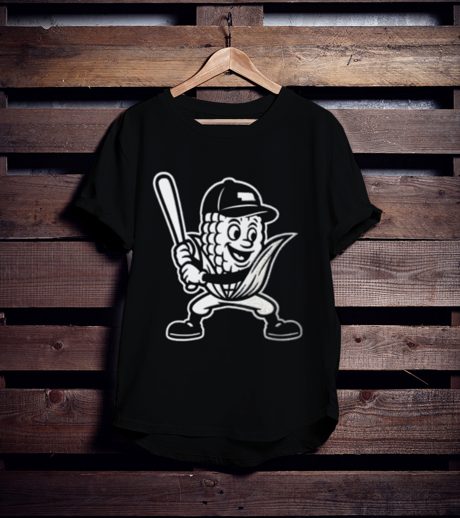 Cornhusker Nebraska Cornhuskers Baseball Mascot With Bat T-Shirt