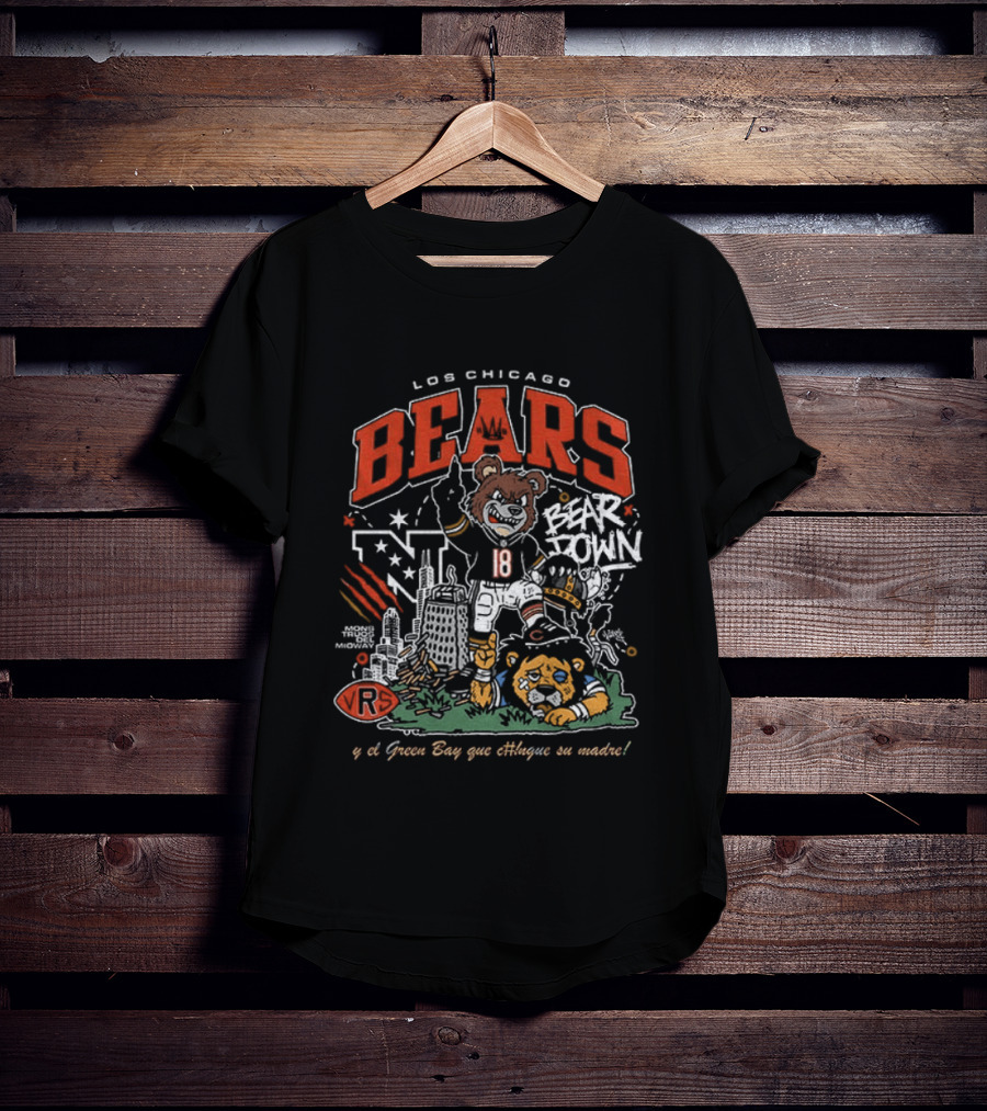 Los Chicago Bears Bear Down Beat Vikings Lions Green Bay Que Chinguen Su Madre T-Shirt