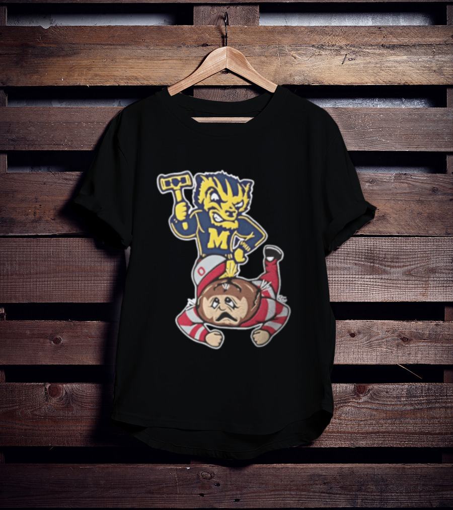 Michigan Wolverines Vs Ohio State Buckeyes Football Rivalry Mascot Showdown T-Shirt