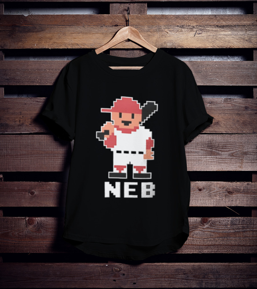 Nebraska Cornhuskers 8 Bit Baseball Player NEB T-Shirt