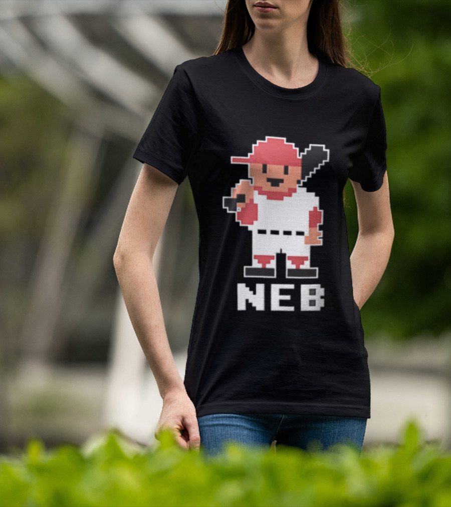 Nebraska Cornhuskers 8 Bit Baseball Player NEB T-Shirt