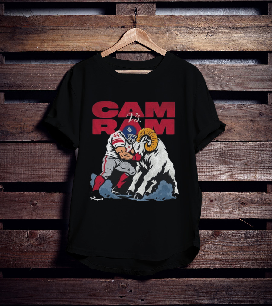New York Giants Vs Rams Cam Ram Football Clash T-Shirt