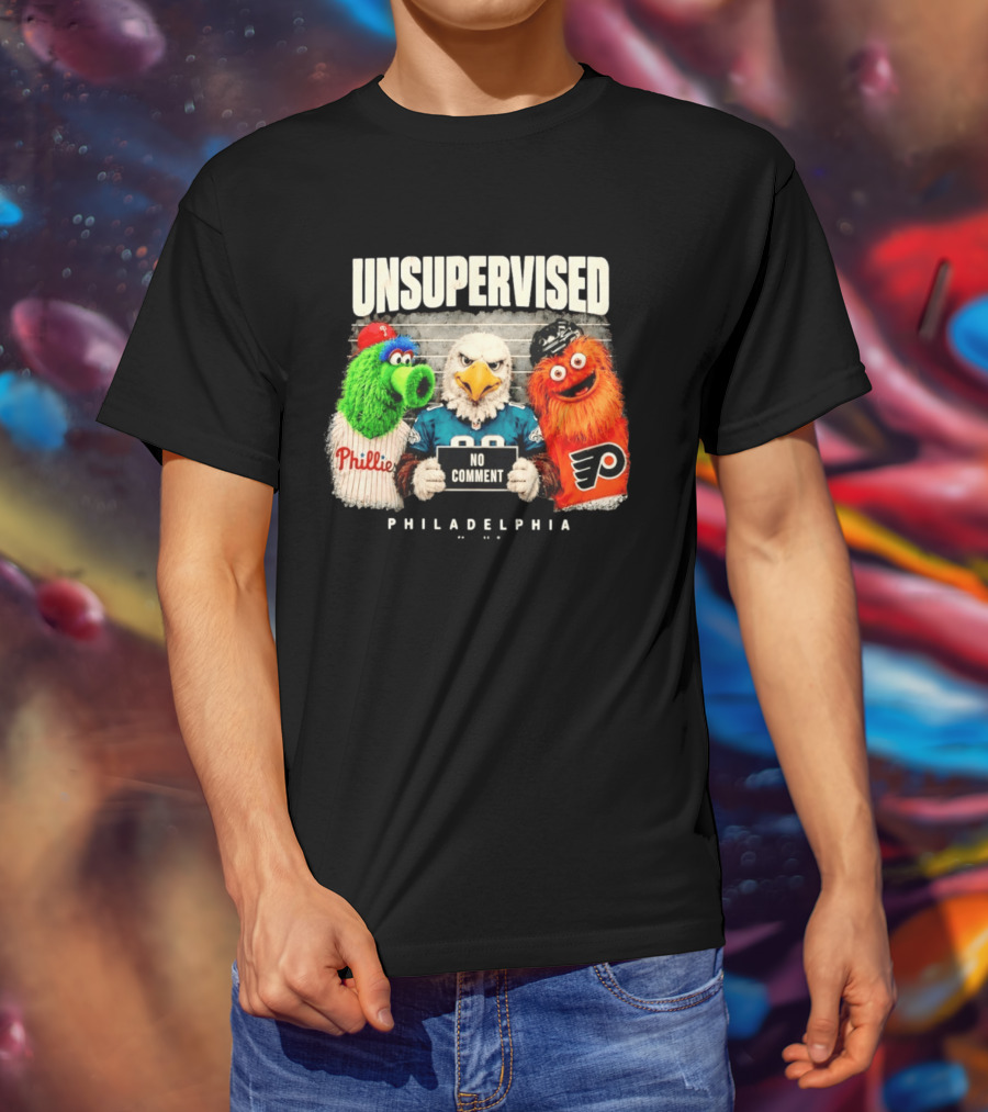 Unsupervised Philadelphia Mascots No Comment Phanatic Eagle Flyers T-Shirt