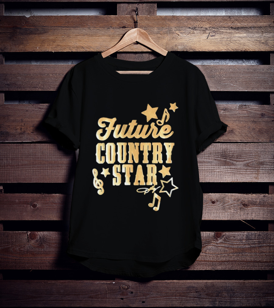 Future Country Star Musician Singer Golden Notes And Stars T-Shirt