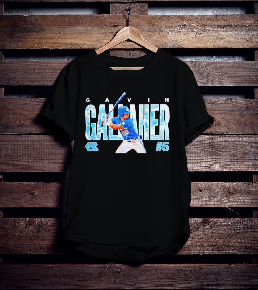 Gavin Gallaher #5 University Of North Carolina Tar Heels NCAA Baseball Player T-Shirt