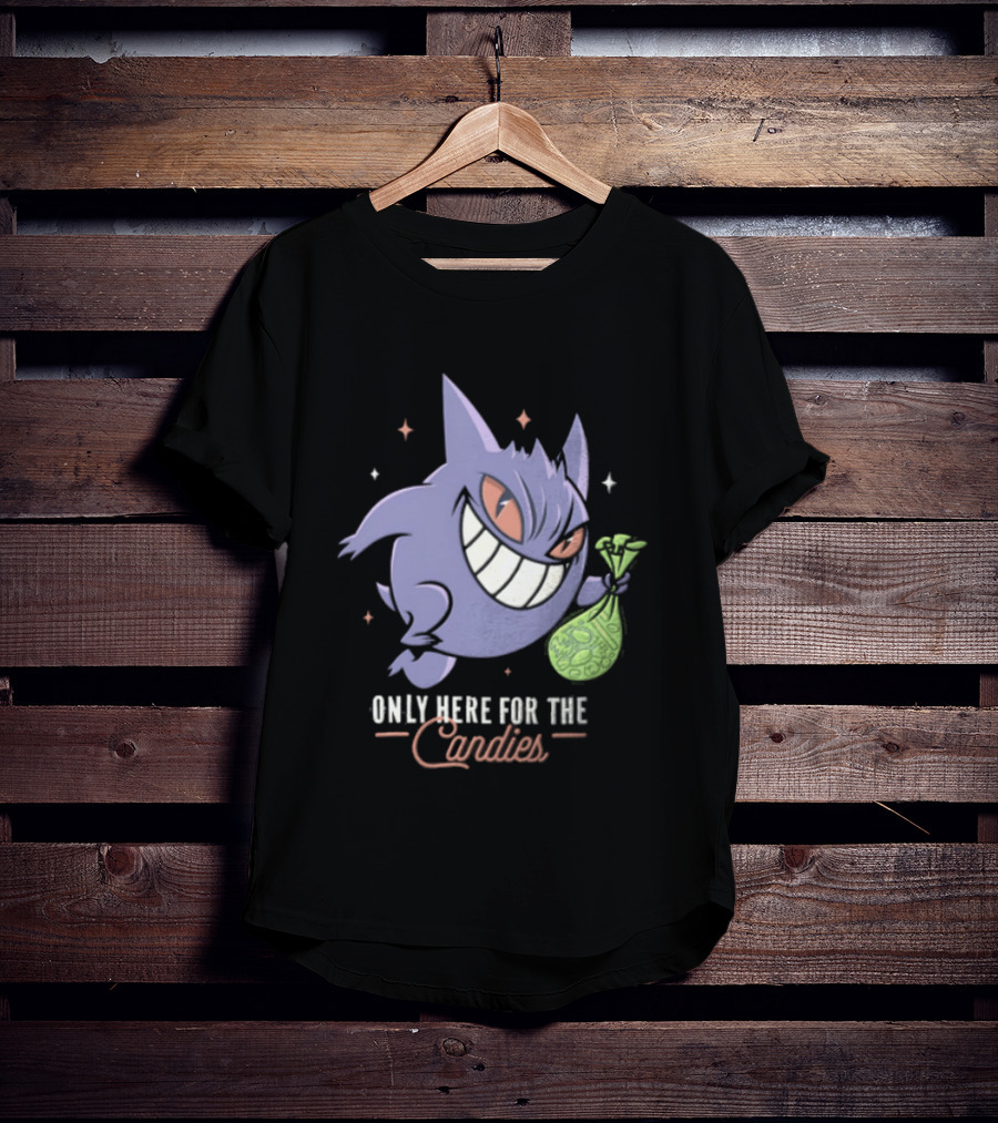Gengar Only Here For The Candies Halloween Fun T-Shirt