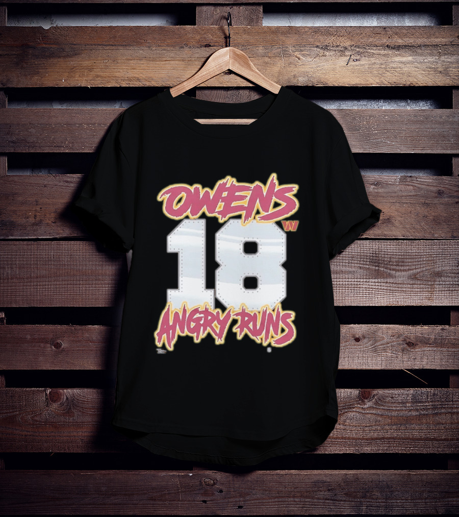 Owens 18 Washington Commanders Angry Runs Good Morning Football T-Shirt