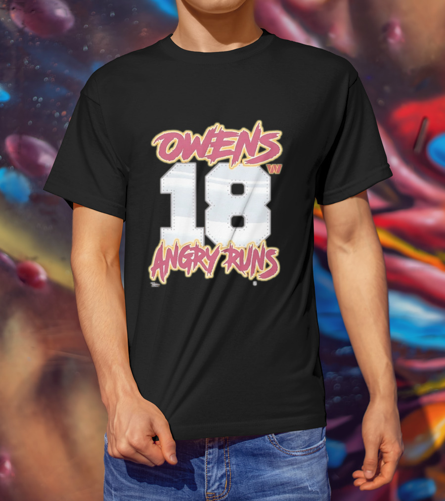Owens 18 Washington Commanders Angry Runs Good Morning Football T-Shirt