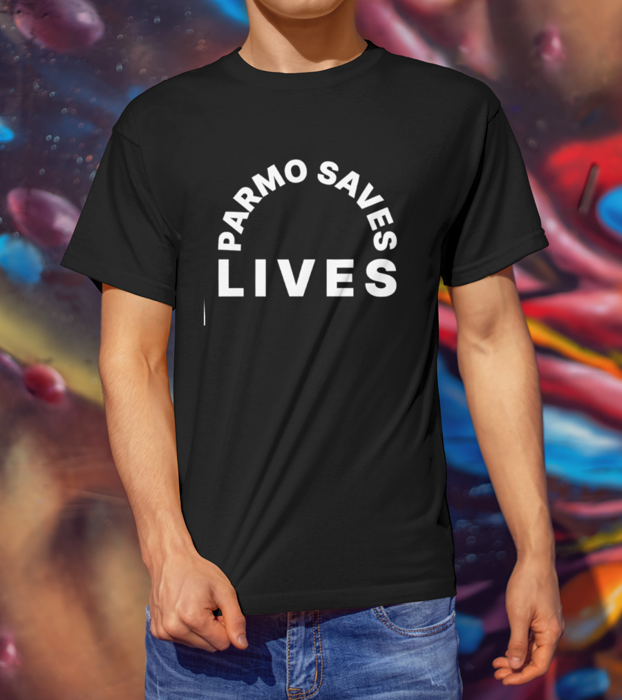 Parmo Saves Lives Teesside Middlesbrough Bold White T-Shirt