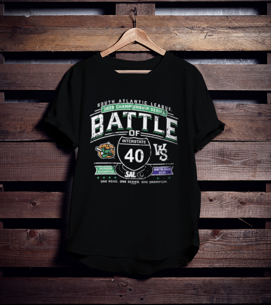 North Atlantic League 2026 Championship Series Battle Of Interstate 40 Greensboro Grasshoppers Winston Salem Dash T-Shirt
