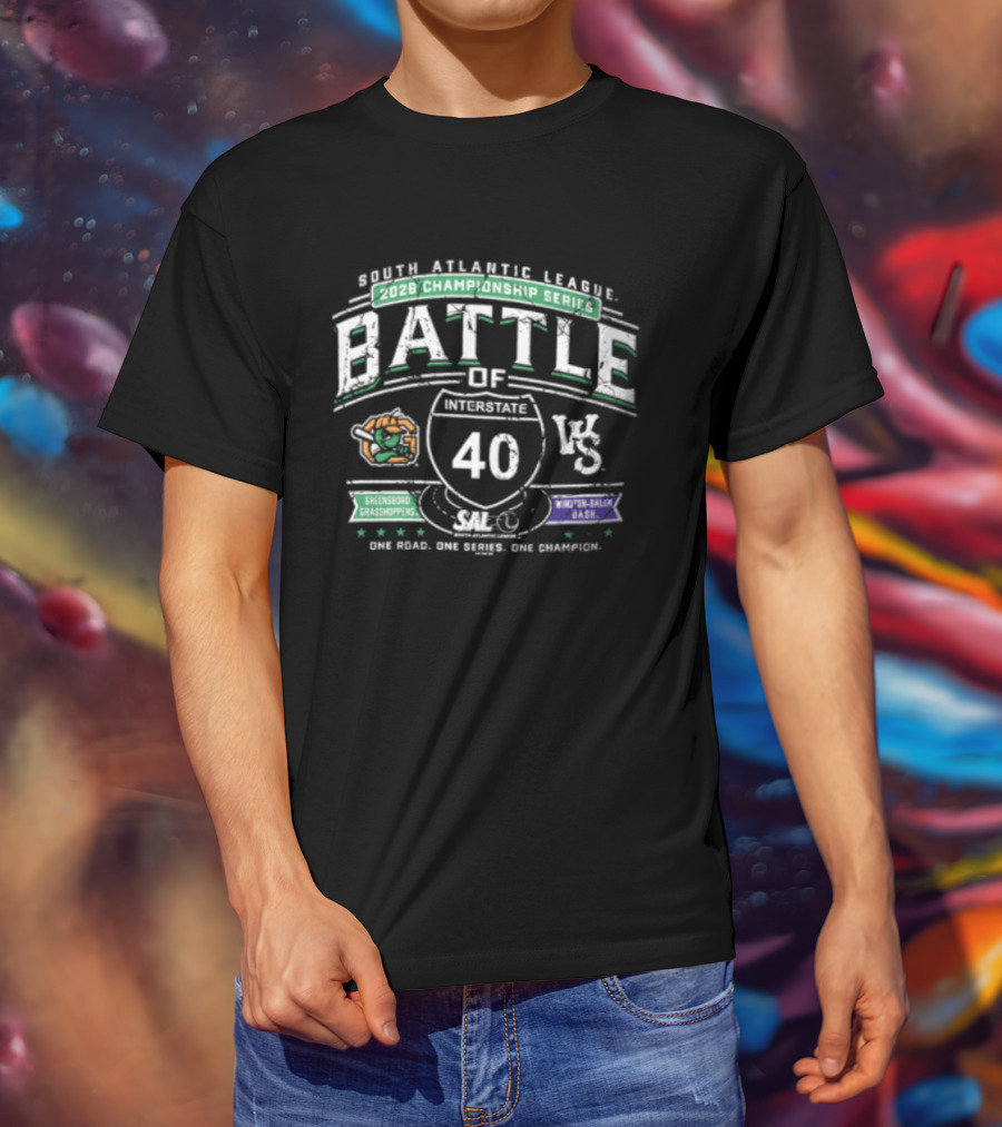 North Atlantic League 2026 Championship Series Battle Of Interstate 40 Greensboro Grasshoppers Winston Salem Dash T-Shirt
